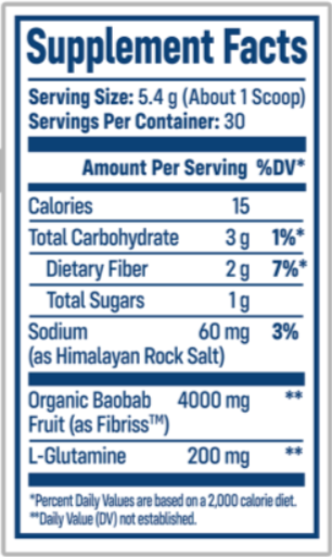 NativePath Native Fiber Baobab Powder supplement facts