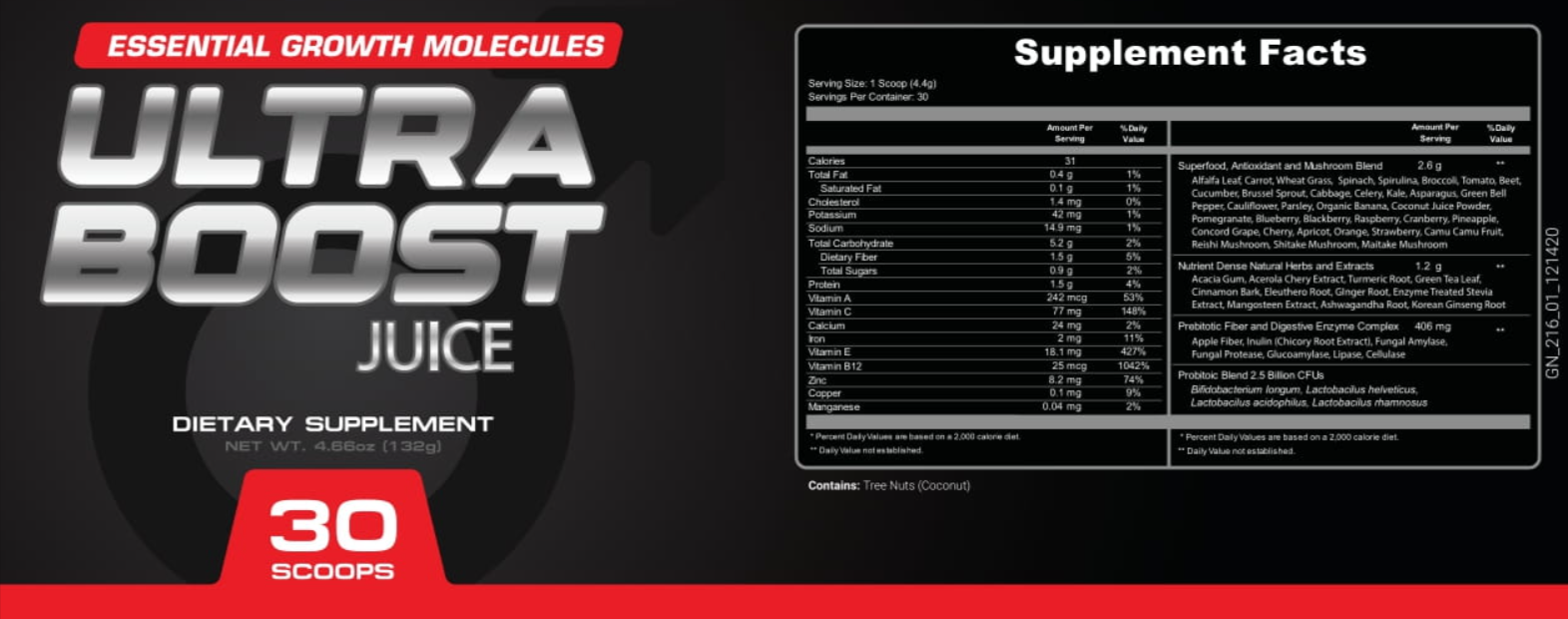 Ultra Boost Juice supplement facts